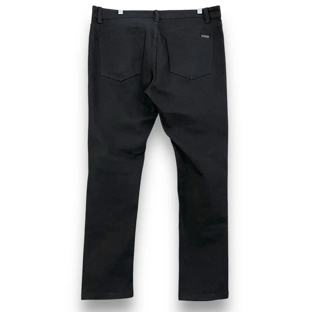 Platform Men’s Jeans 36/30 Modern Classic Slim Stretch Black Denim Ripped Knees
